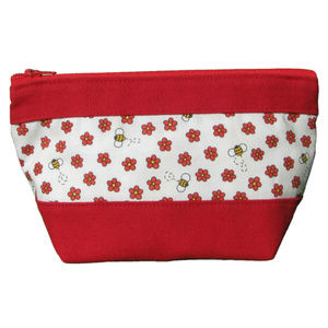 NWT Red Flower Cosmetic Purse